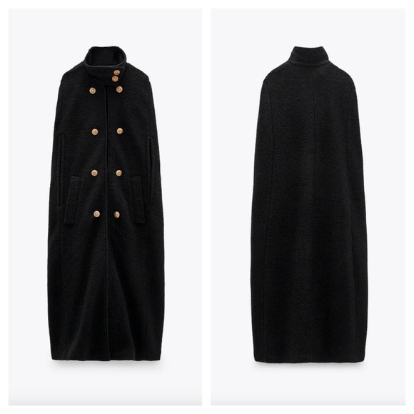 ZARA XS/S LIMITED EDITION WOOL BLEND CAPE - Picture 4 of 8